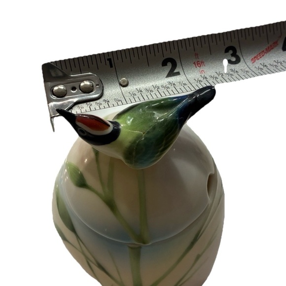 Vintage Franz creamer Ceramic Bird Decor with Green and Cream Design - Picture 6 of 9